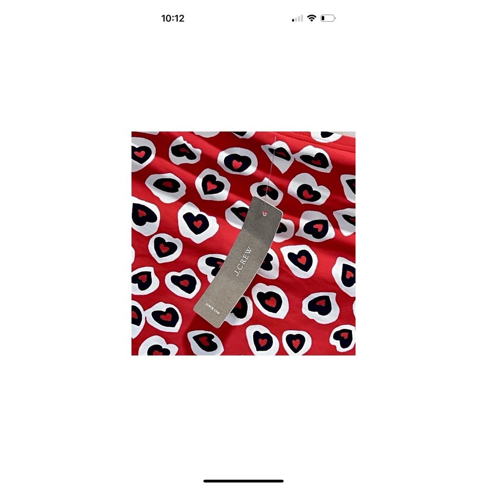 J Crew Hearts Woman Red/white Swimsuit 2 Piece Bikini Set Printed Hearts Medium - Picture 9 of 12